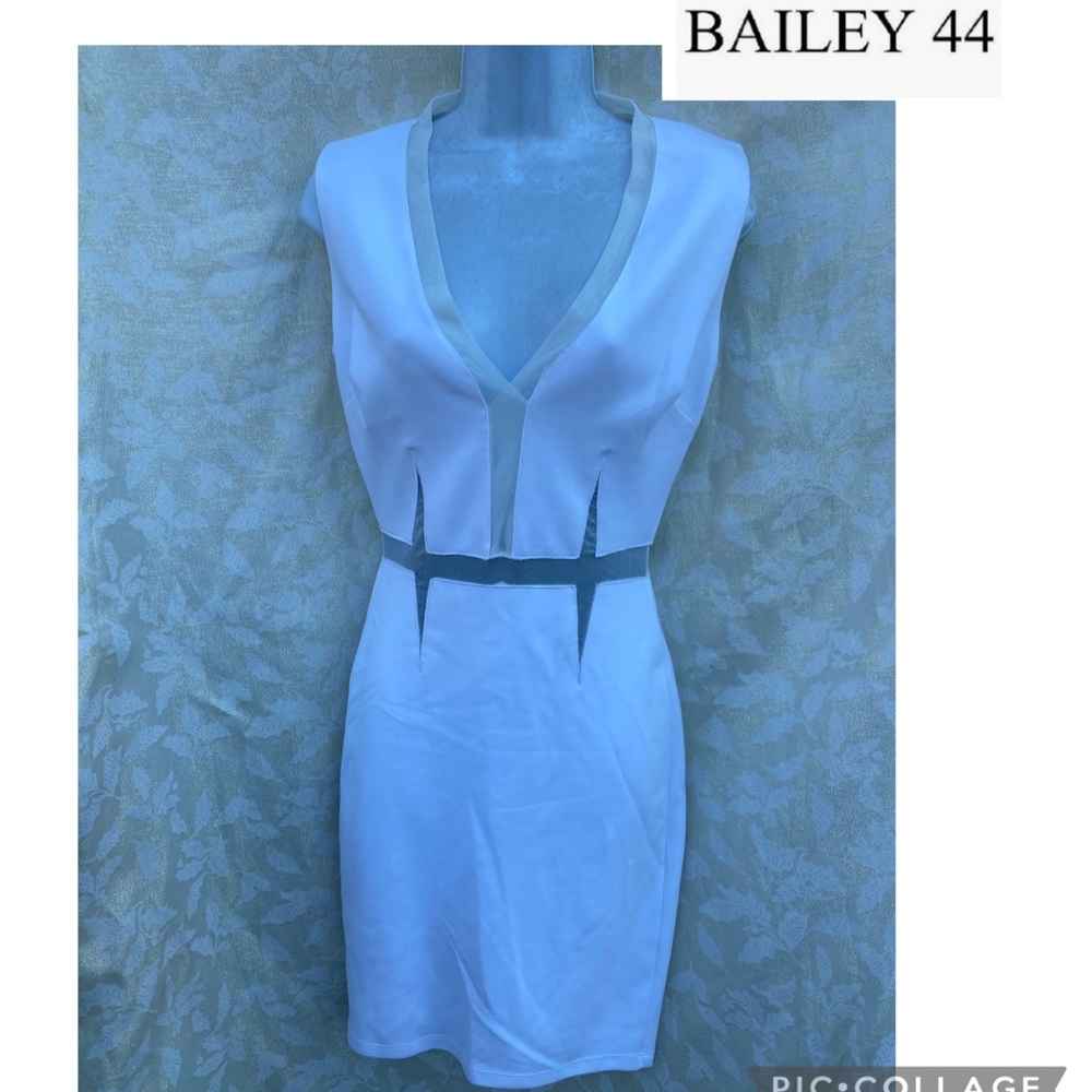 Bailey/44 size XS sleeveless lined gorgeous white dress with waist net feature